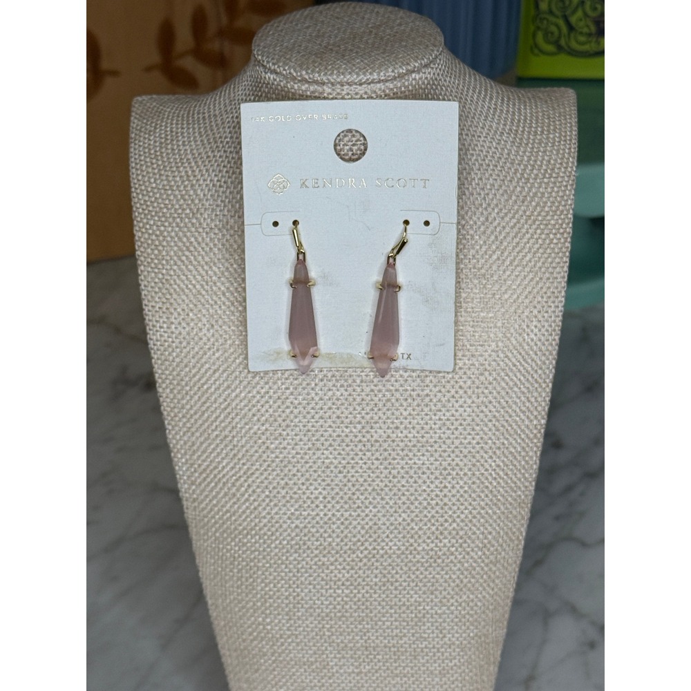 Kendra Scott Women Drop Earrings Pink Gold Minimalist Quiet Luxury‎ NWT